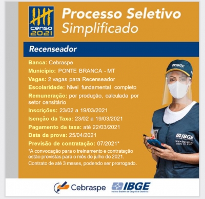 IBGE abre inscrições para recenseador e lança simulador de remuneração